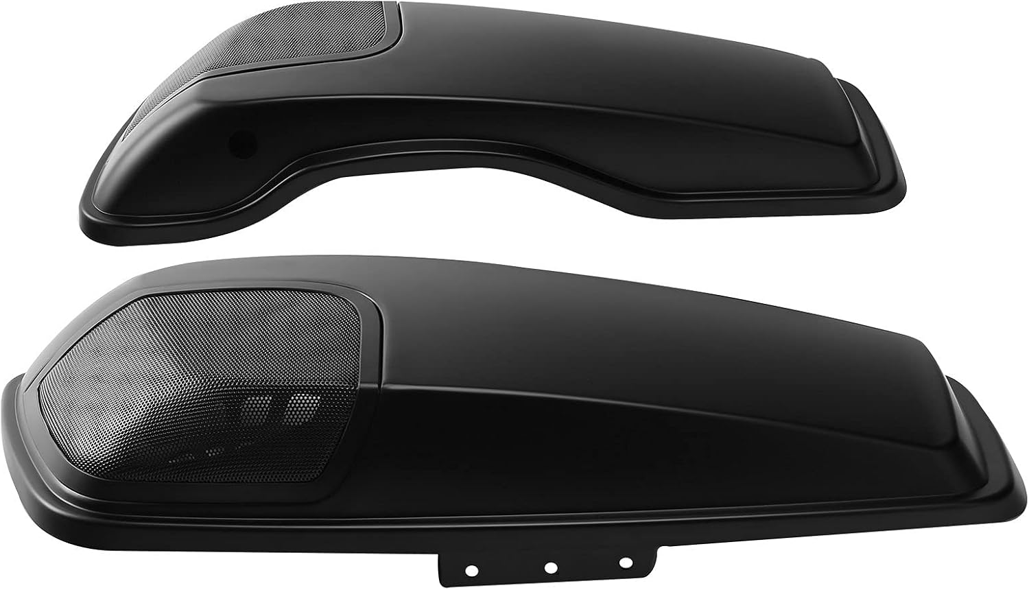 HR3 Color-Matched Black Denim Saddlebag Lids w/ 5'x7' Speaker Grills Compatible with 2014-later Harley Touring Road Glide Street Glide Ultra Limited Electra Glide Standard