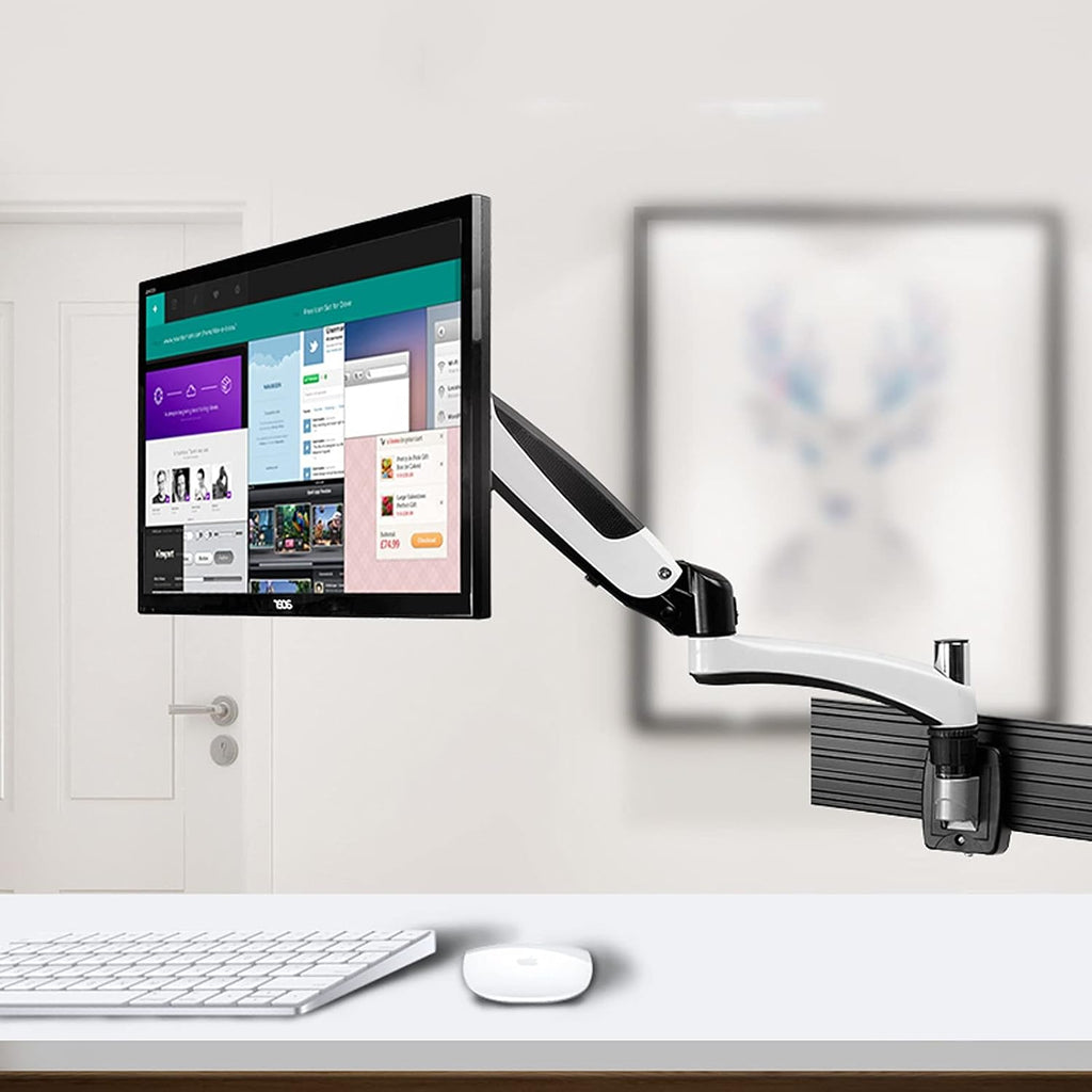 Single Monitor Stand Aluminum Alloy Wall-Mounted Monitor Bracket Arm 15'-27' Gas Spring Monitor Mount Stand, Holds Up to 17.6lbs Monitor Arms Stand (Style : B) (B B)