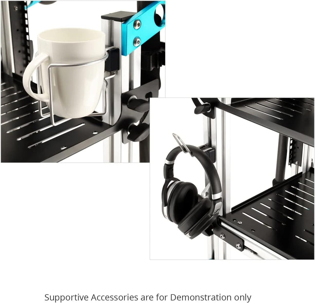 PROAIM Soundchief Vertical Channel Cart for Sound/Video Recording & Production w Rack Mount. Up/down Shelf Adjustment, Reliable Foot Brakes, Collapsible. Payload up to 30kg / 66lb. (CT-SDCF-CV4)