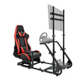 Supllueer Racing Simulator Cockpit with Comfort Gaming Seat&Monitor Stand Fit for Logitech GPRO G920,for Thrustmaster T300,for Fanatec,Adjustable Sim Race Mount No Steering Wheel Shifter Pedal Display