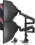 Dual Monitor-Arm Heavy-Duty for 17-57-Inch Screens - 23.8'' Tall Vertical Dual Monitor Mount, Fully Adjustable Stacked Double Monitor Desk Mount Stand, Max Load 44 lbs/Screen, VESA 75/100 mm, Black