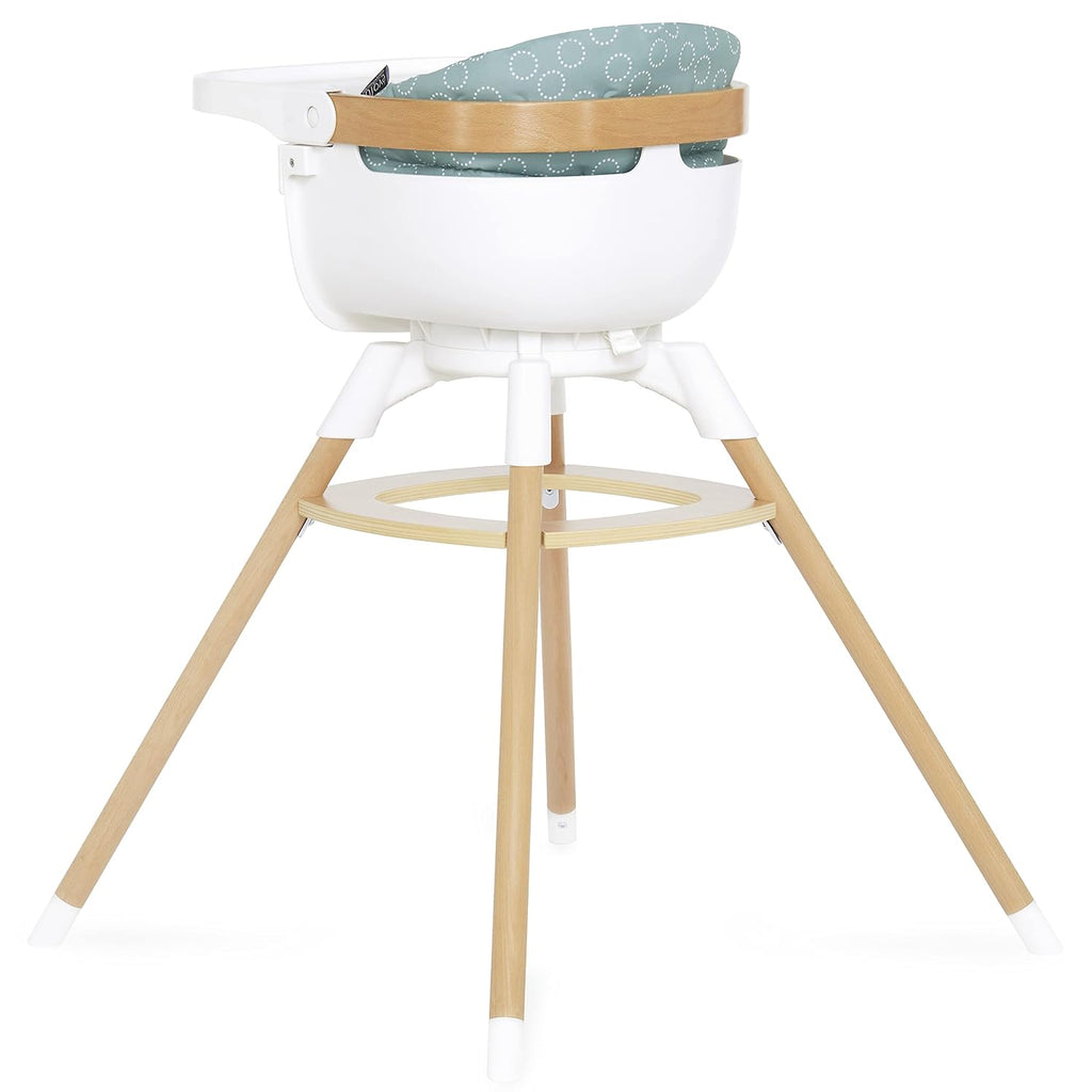 Evolur Ann Beechwood 4-in-1 Highchair | 360 Seat Rotation | Booster seat | Floor Chair | Bar Stool Chair | 5 Point Safety Harness | Blue