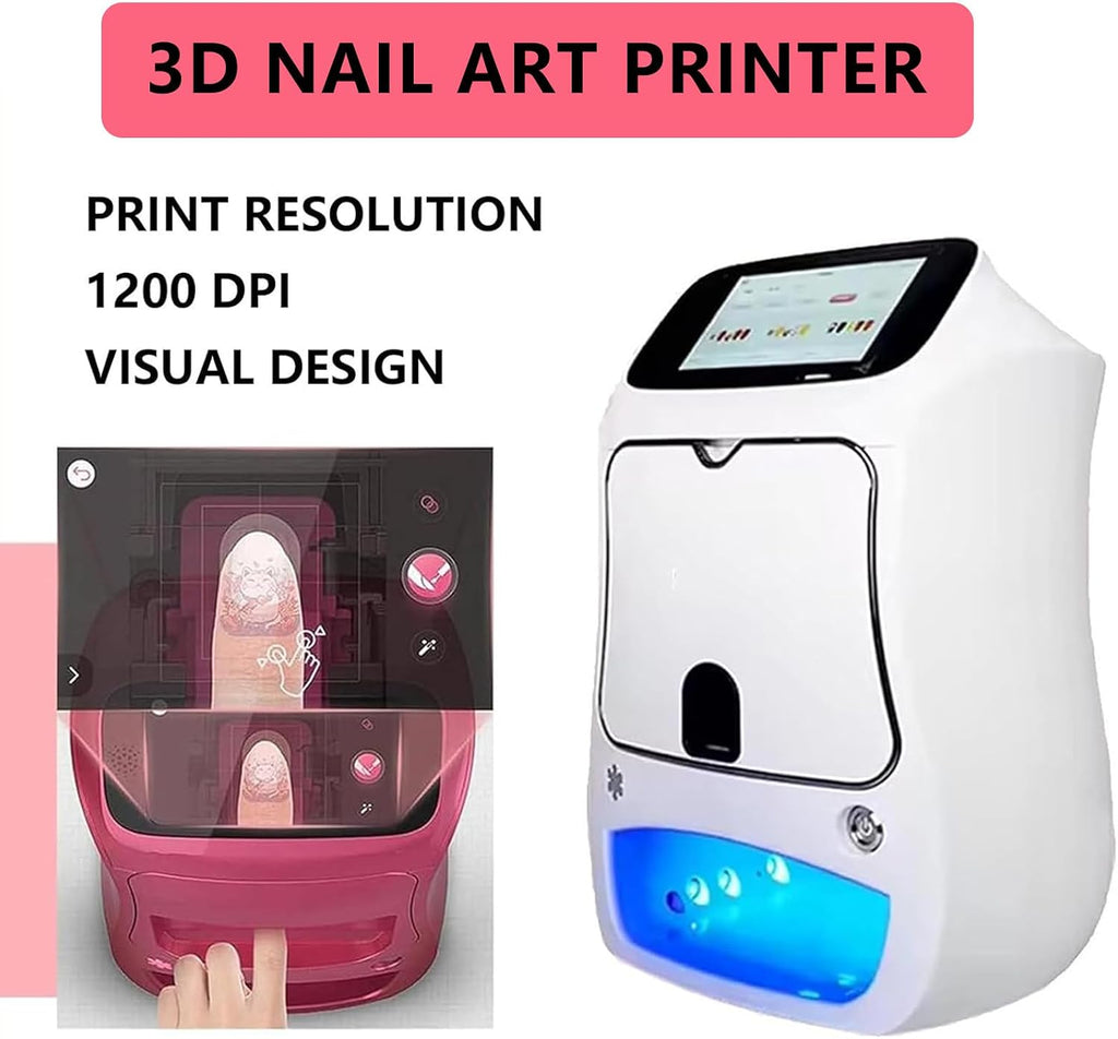 3D Smart Automatic Nail Printer Machine, Commercial Nail printerSupport WiFi/DIY, 10 Seconds Painting, for Kid/Nail Studio/Manicurist/Nail Lovers
