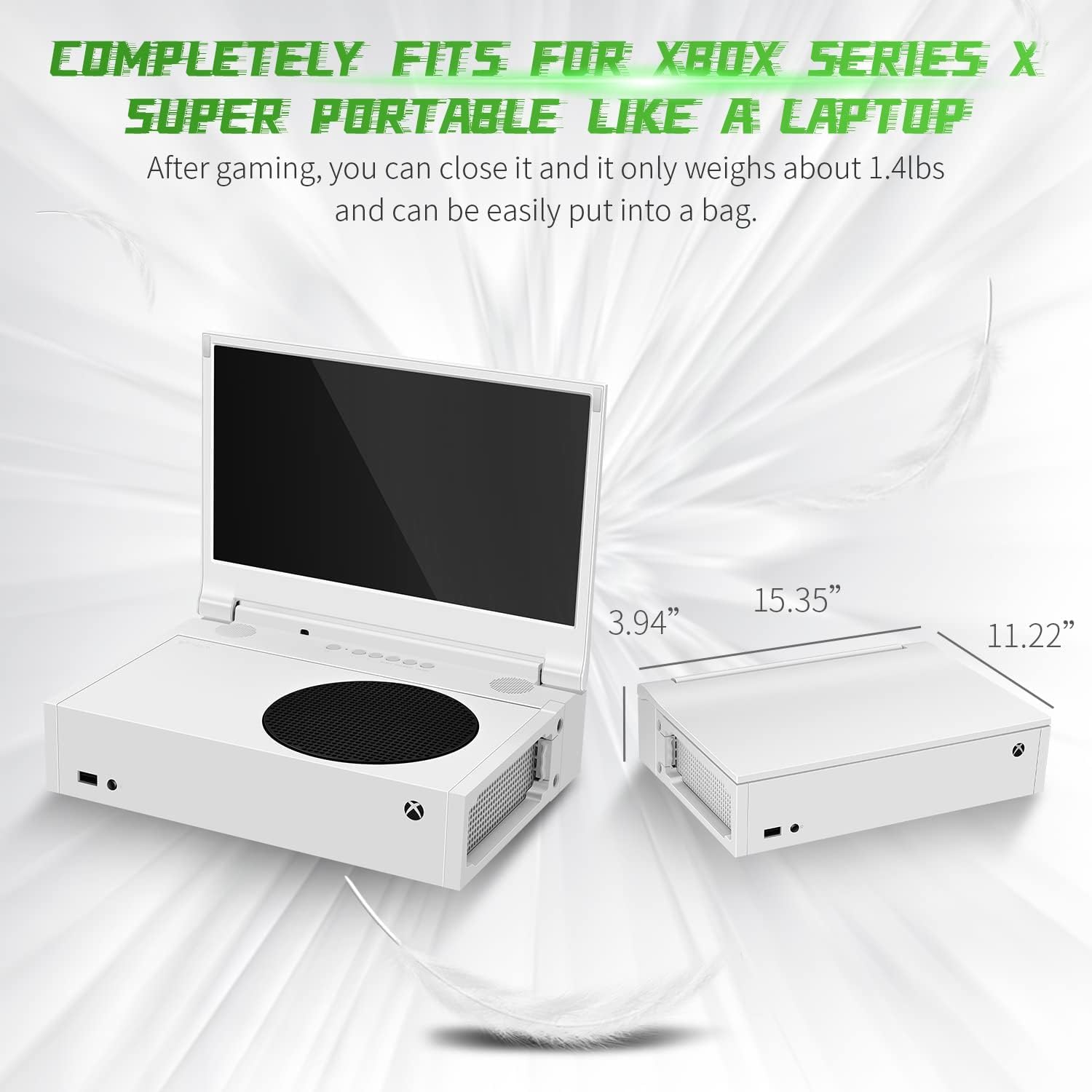 G-STORY 14'' Portable Monitor for Xbox Series S, 1080P Portable Gaming Monitor IPS Screen for Xbox Series S（not Included） with Two HDMI, HDR, Freesync, Game Mode, Travel Display for Xbox Series S