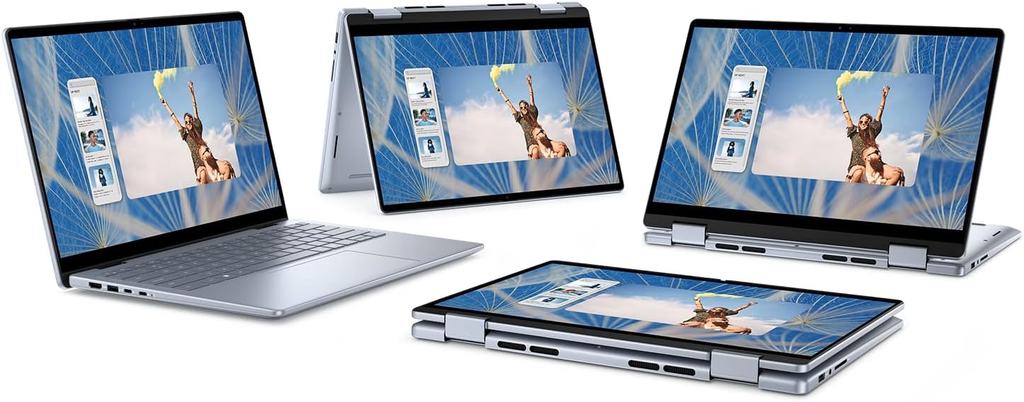 Dell Inspiron-7440 2-in-1 Laptop, 14'' FHD+ 2-in-1 Touch Display, Intel 10-Core 5-120U(up to 5 GHz), Backlit KB, w/USB Stocking Hub, Windows 11 Pro, Lifetime MS Office(32GB DDR5 RAM | 2TB SSD)