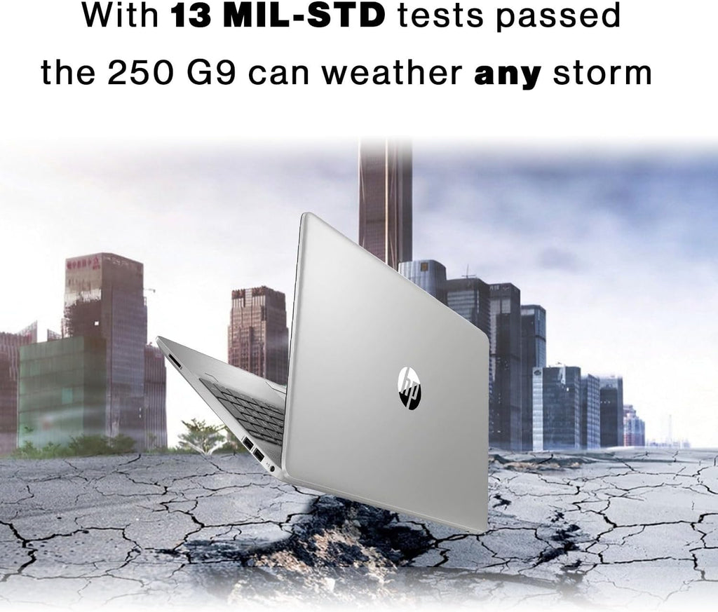 HP 250 G9 Laptop, 15.6' FHD Screen, Intel Celeron Dual Core Series Processor, 8GB RAM, 256GB SSD, Windows 11 Pro, Anti-Glare Coating, HD Camera with Temporal Noise Reduction
