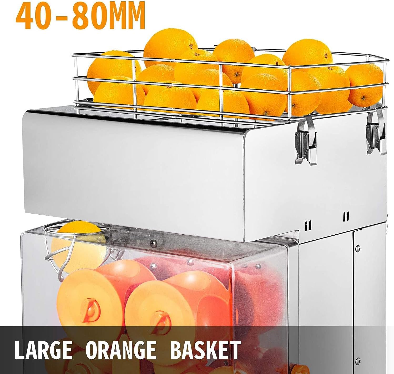 Commercial Juicer Machine, Oranges Juice Machine with Pull-Out Filter Box Commercial Orange Juicer 22-30 Oranges Per Minute, 110V Juice Extractor, 120W Orange Squeezer (E4)