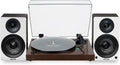Fluance RT81+ Elite HiFi Vinyl Turntable (Walnut) and Ai41 Powered Bookshelf Speakers (White Walnut) Bundle: High Fidelity Sound, Integrated Amplifier, Audio Technica Cartridge