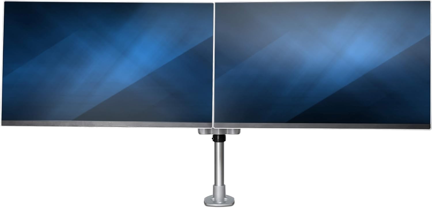 StarTech.com Desk Mount Dual Display Arm, Premium Articulating VESA Mount for Screens up to 27' (17.6lb/8kg), Height Adjustment, Rotate, Tilt, Swivel, Clamp or Grommet Base, TAA