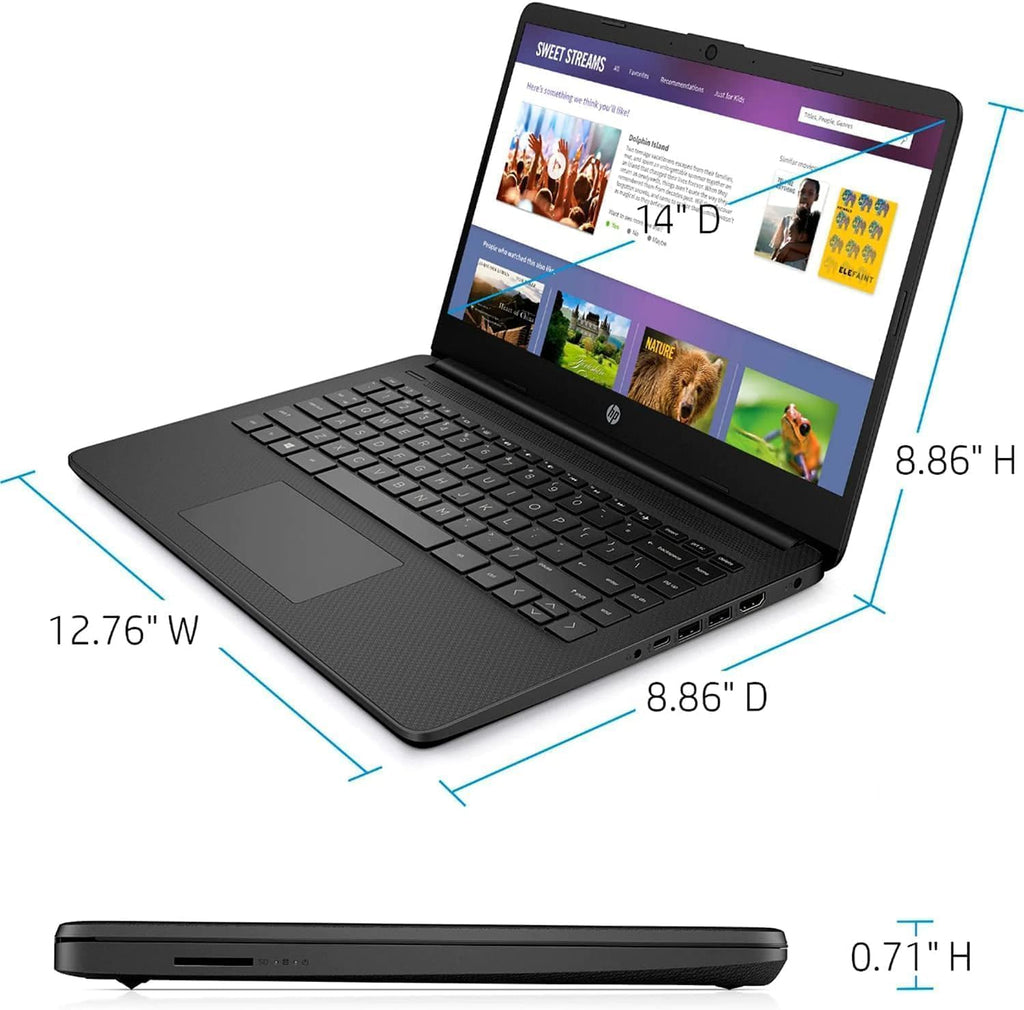 HP Everyday Laptop | Fast and Powerful Processor | 11.5 HRs Battery | 128GB SSD, 8GB RAM | Copilot AI Windows 11 w/o Mouse