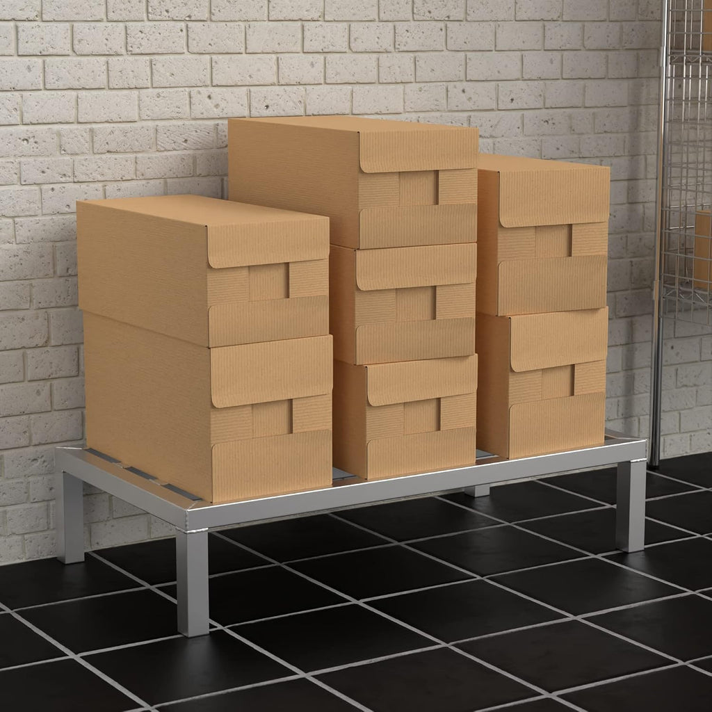 36'' x 20'' x 8'' Aluminum Welded NSF Certified Dunnage Rack - 1630 lb. Capacity, for Restaurant, Storage, Warehouse, Garage