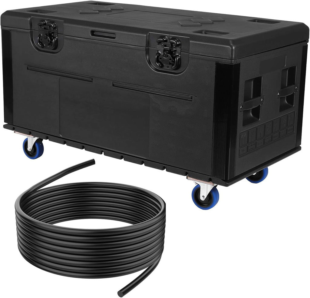 Utility Road Trunk Case with Handle and Wheels Stackable Heavy Duty ATA Rolling Road Case for Pro Audio & DJ Equipment Storage Transport (M)