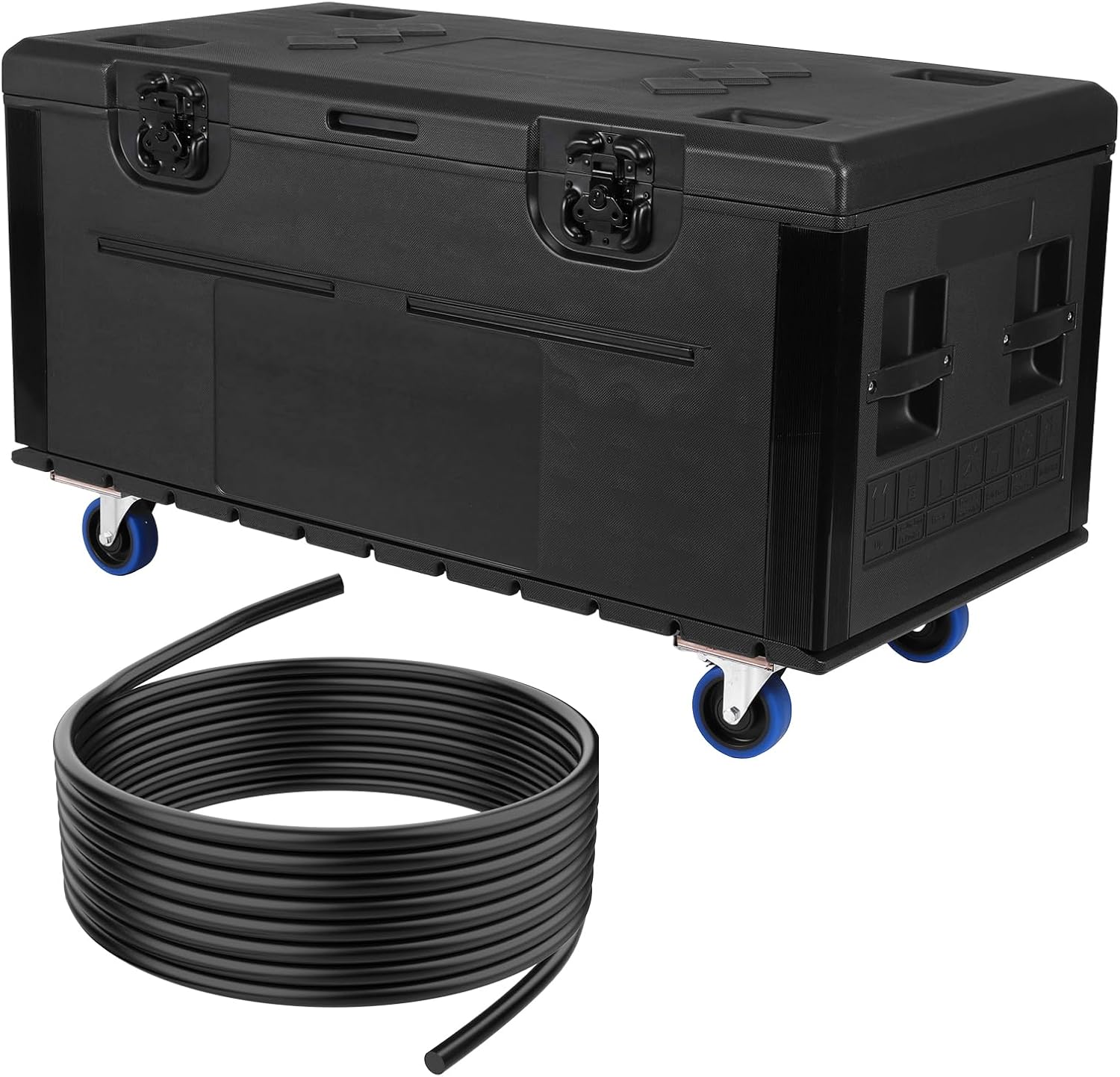 Utility Road Trunk Case with Handle and Wheels Stackable Heavy Duty ATA Rolling Road Case for Pro Audio & DJ Equipment Storage Transport (M)