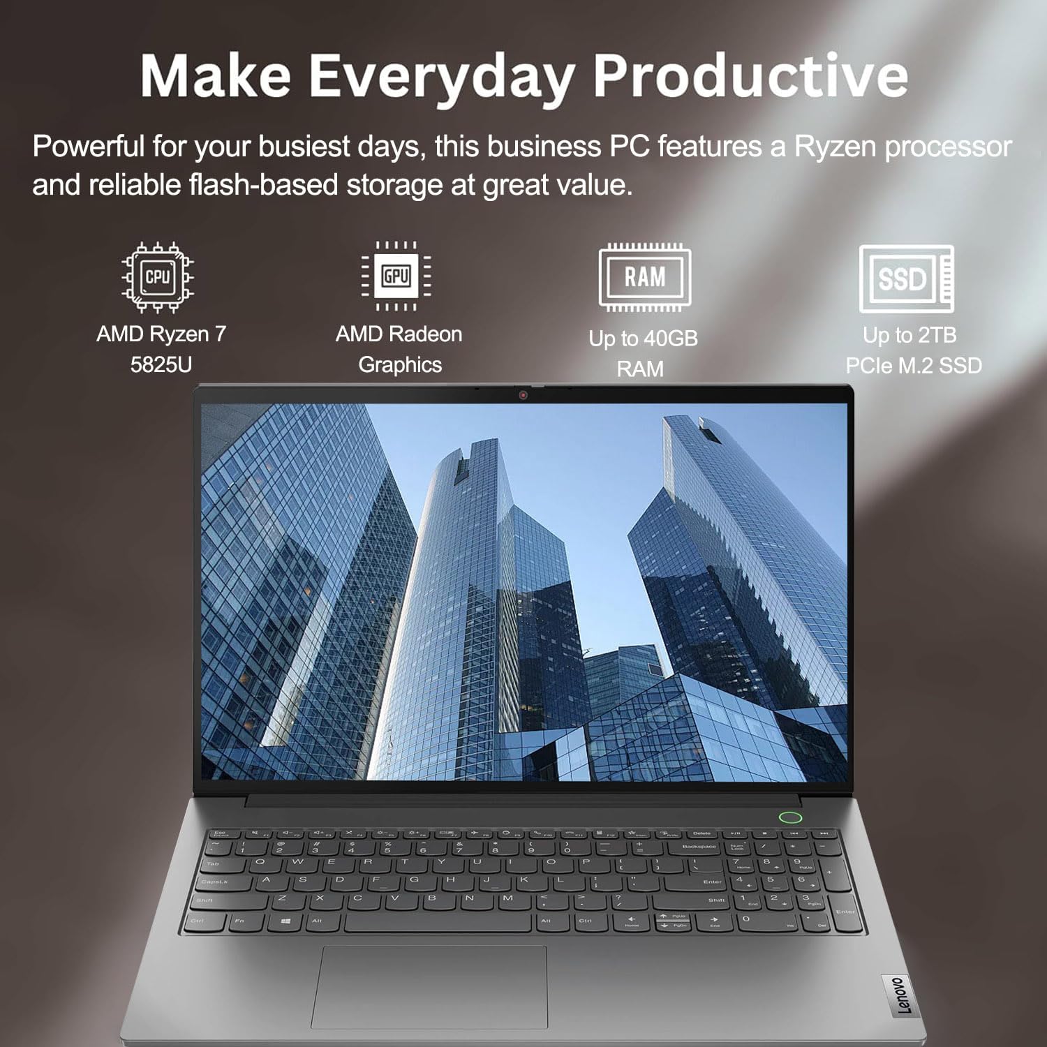 Lenovo ThinkBook 15 Business Laptop, 15.6' FHD Display, AMD Ryzen 7 5825U (Beat i7-1165G7), 16GB RAM, 512GB SSD, FP Reader, HDMI, RJ45, Webcam, Wi-Fi 6, Windows 11 Pro, Grey, 1 Yr Warranty