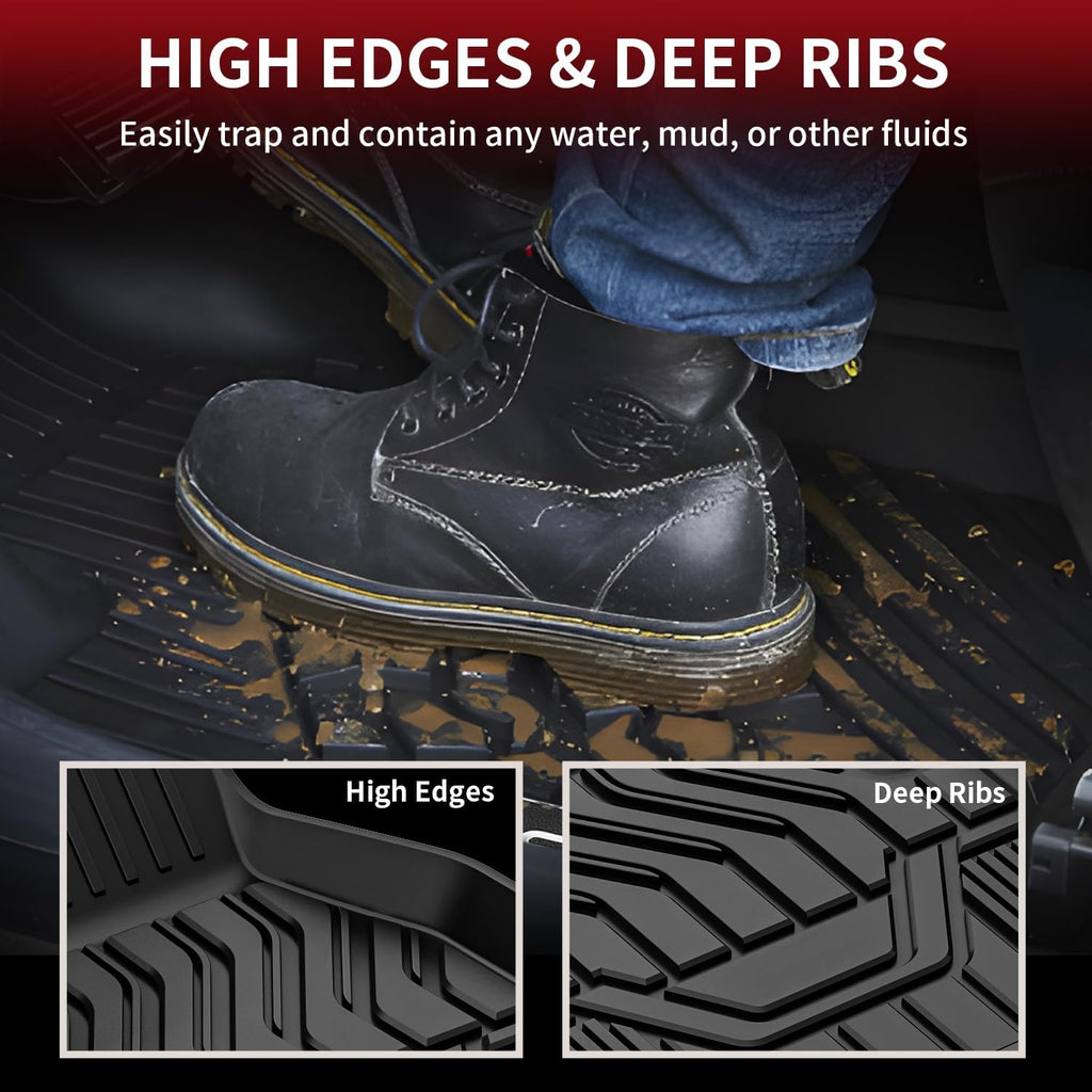 LASFIT Floor Mats for Nissan Rogue 2014-2020 (Not Fit Rogue Sport or Select), All Weather TPE Custom Fit Durable Floor Liners for Rogue S/SV/SL 2020 2019 2018 2017-2014 1st & 2nd Row Car Mats