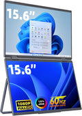 cocopar Portable Monitor Dual 15.6 Inch 1080P Travel Monitor with Speaker HDMI USB-C External Display for Laptop MacBook Surface PC Xbox PS4/5, VESA Mountable, with Stand