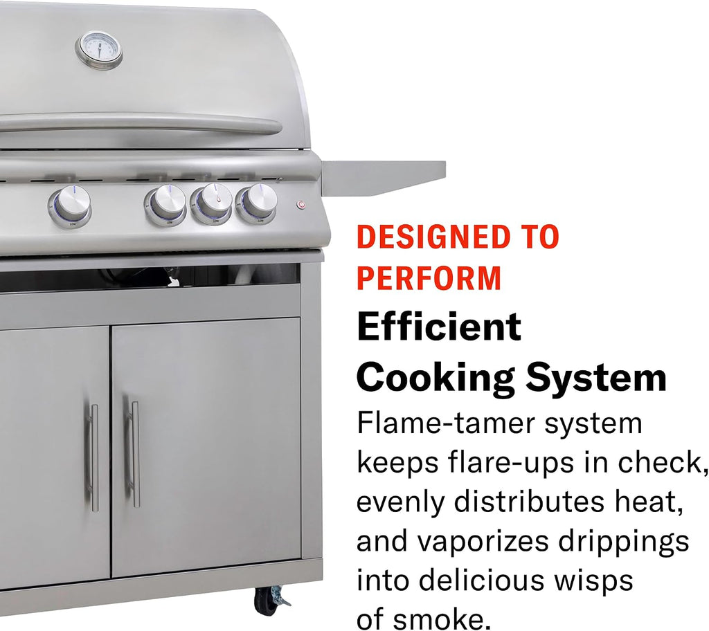 Blaze Gas Grill | 32-inch Built-in Natural Gas Grill | 4 Burner BBQ | Premium Outdoor Kitchen Grilling Experience | Best in Class Warranty | LTE+ | BLZ-4LTE3-NG