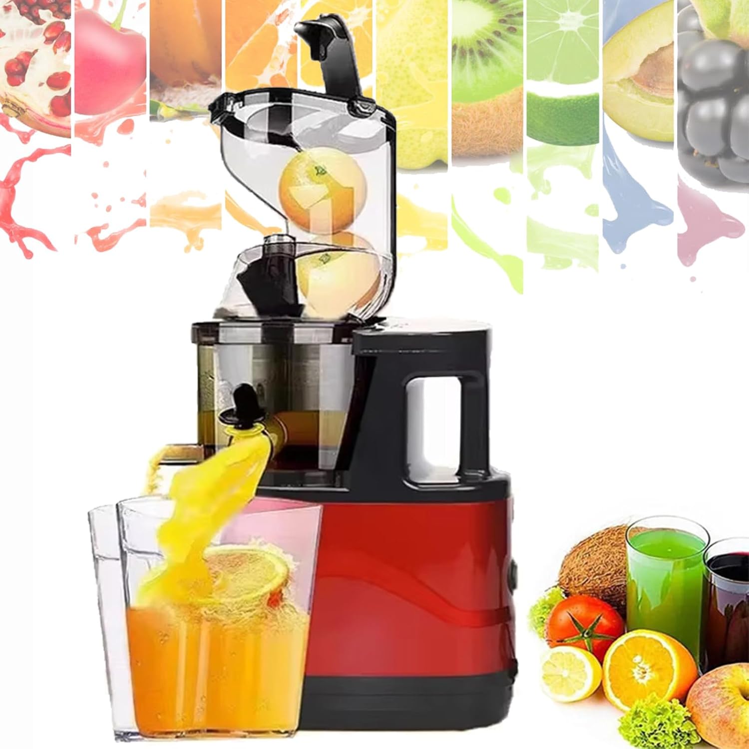 Juicer Machines, 500w Cold Press Juicer Machines With 3.3' Large Feed Chute, Self Feeding, High Juice Yield Easy to Clean, Juicer Machines For Vegetables and Fruits