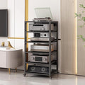 Small Space 5/6 Tier Media Speaker Amplifier Storage Shelf, Movable Audio Video Equipment Rack Stereo Receiver Components Cabinet
