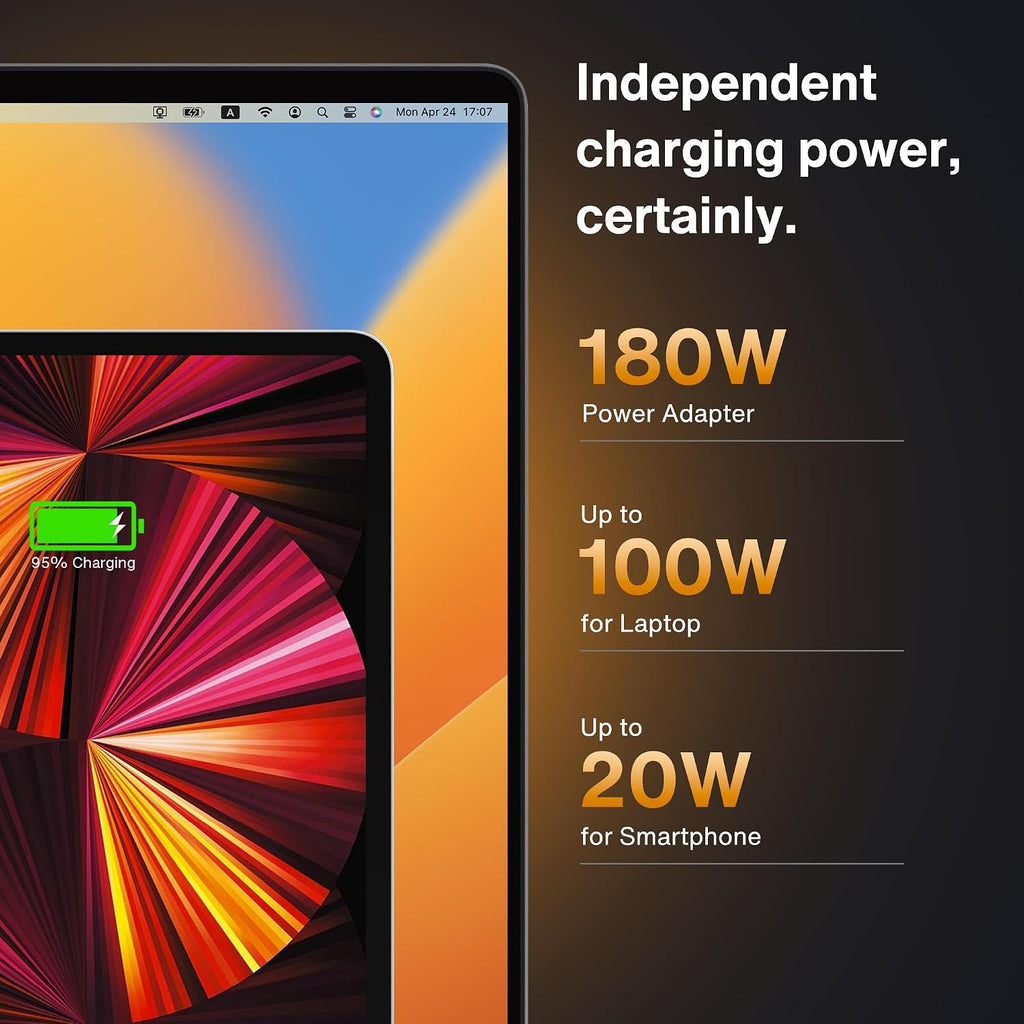 iVANKY 20-in-1 DisplayLink Docking Station 3 Monitor for Window and MacBook Pro/Air, Triple 4K@60Hz Display for M5/M4/M3/M2/M1 MacBook/Windows, 180W Power, 2.5GbE, HDMI, DP, 10Gbps, Driver Needed