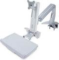 StarTech.com Sit-Stand Monitor Arm with Keyboard Tray - Adjustable Desk Mount Sit-Stand Workstation Arm for Single 27' VESA Display - Ergonomic Articulating Standing Desk Converter, TAA