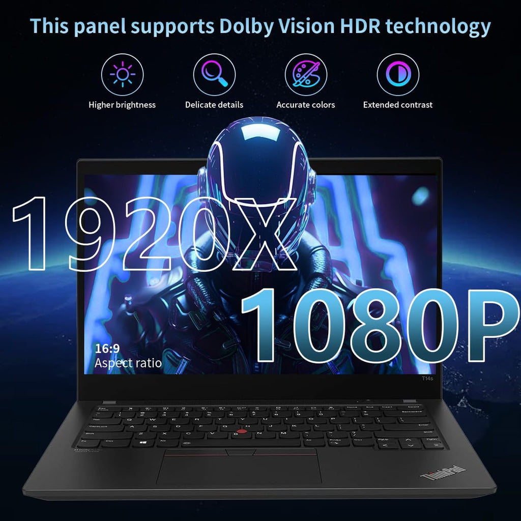 Lenovo Thinkpad T14S (G2) Business Laptop, 14' FHD (1920 x 1080) Display, Core i5-1145G7 4.4GHz, 512GB SSD, 16GB RAM, Webcam, Windows 11 (Renewed)
