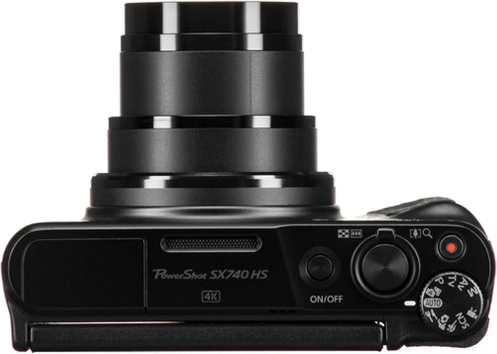 Canon Powershot SX740 HS Digital Camera (Black) + 64GB Memory + Stabilizing Grip + Software Pack +More (Value Bundle) (Renewed)