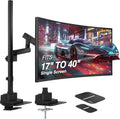 AVLT Single 40 Inch Monitor Arm Pole Top Mount with USB-C&A Ports-Black, Supports 26.4 lbs (12kg), Ultrawide Screen Fit, VESA Compatible, Tilt, Swivel, Rotate, Ergonomic Adjustable Height, Durable
