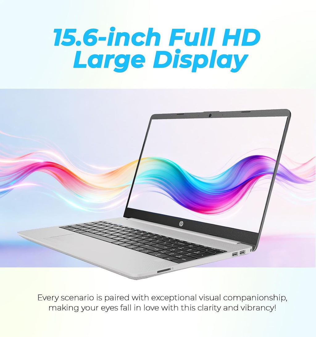 HP Latest 15.6' FHD Business Laptop, Intel Dual Core Processor Series, 16GB RAM | 256GB PCIe SSD, Wi-Fi 6, Copilot AI, SD Card Reader, Win11 Pro with Microsoft Office, for Work&Study
