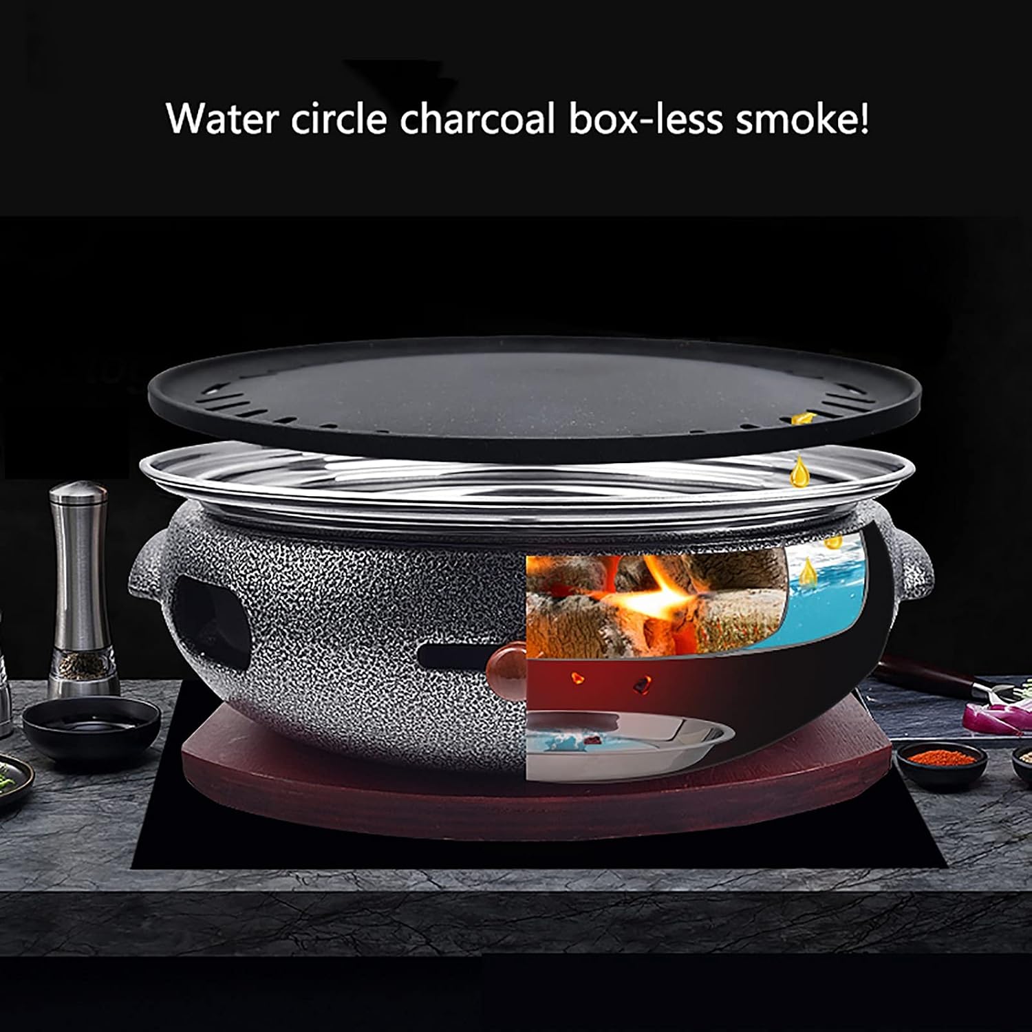 BBQ Barbeque Barbecue Grill, BBQ, Multifunctional Smokeless Charcoal Grill, Household Korean BBQ Grill, Split Design, Outdoor/Indoor (Color : G)