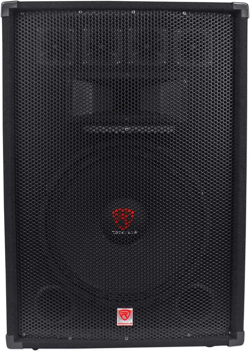 Rockville RSG15.4 15' 1500W 3-Way 4-Ohm Passive PA Speaker, High-Power Drivers, Durable Build, Wide Frequency Range, for DJs and Live Events
