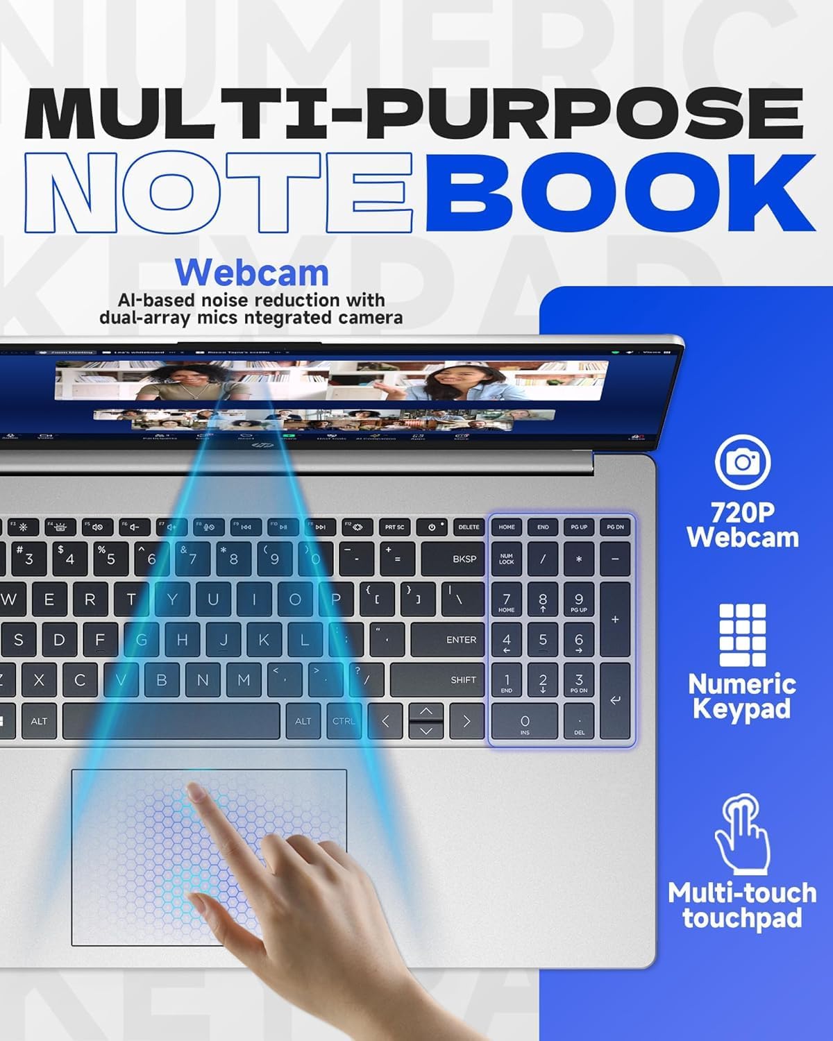 HP New 15.6 inch Laptop Computer, 2025/2026 Edition, Intel High-Performance 4 cores N100 CPU, 32GB RAM, 1TB SSD, Ultra-Quiet Design, Long Battery Life, Windows 11 Pro with Microsoft Office