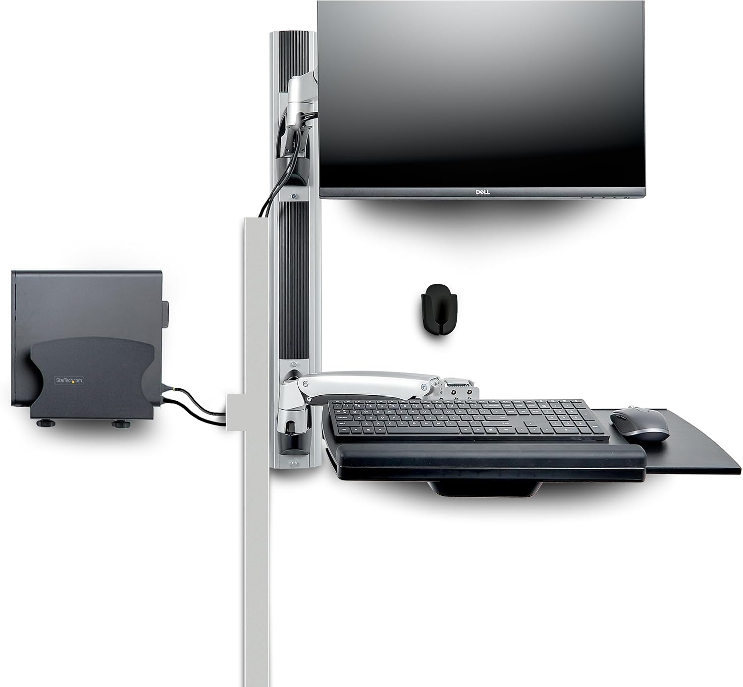 StarTech.com Wall Mount Workstation, VESA Mount for 32' Monitor (22lb/10kg), Fully Articulating Monitor Mount & Keyboard Tray, TAA