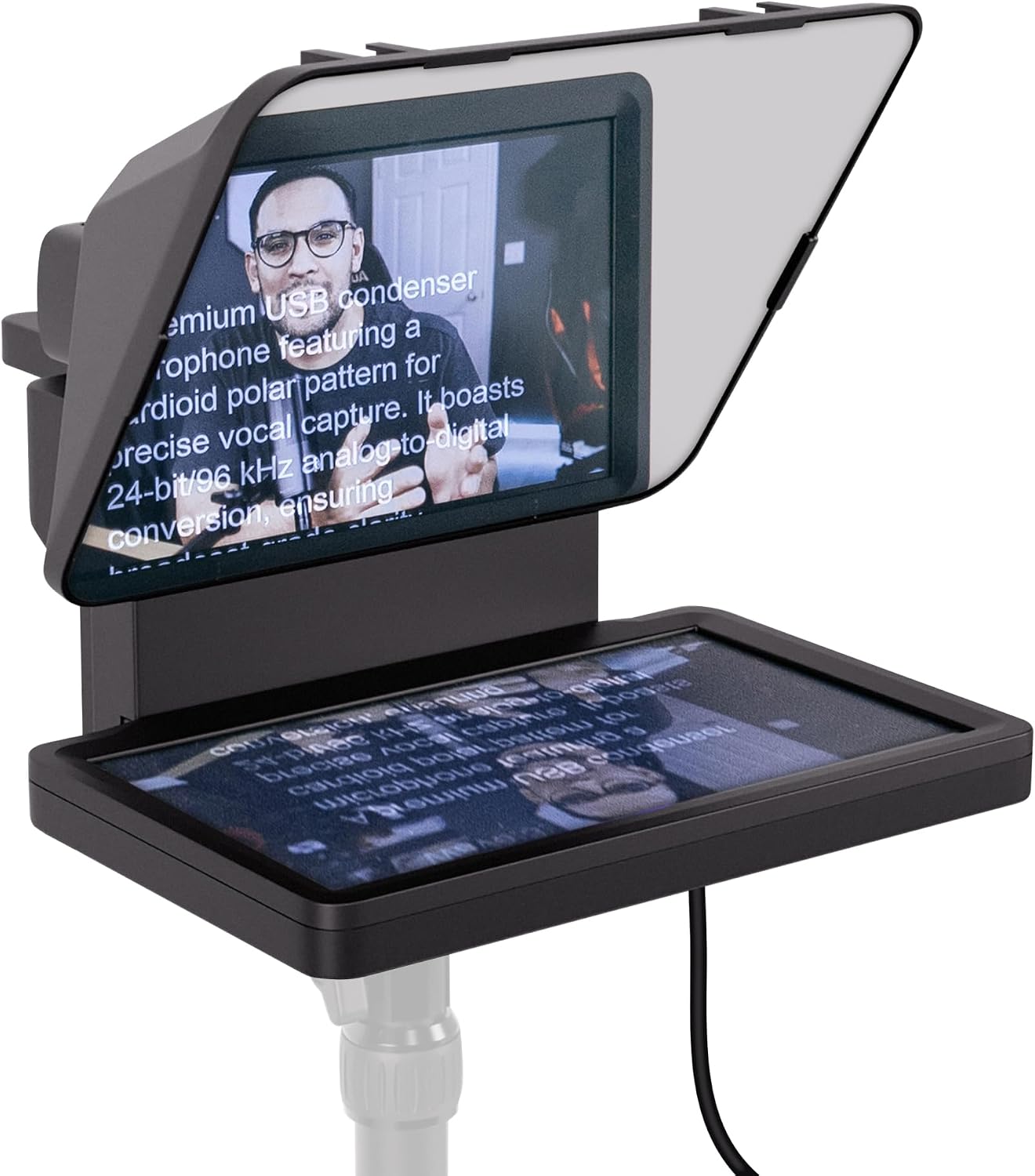 Elgato Prompter â€' Teleprompter with Built-in Screen for YouTube, Twitch, Zoom and More, 1080 Pixels, Supports DSLR/Webcam/Smartphone, Drag & Drop Monitor Display, Works with Mac/PC & Stream Deck
