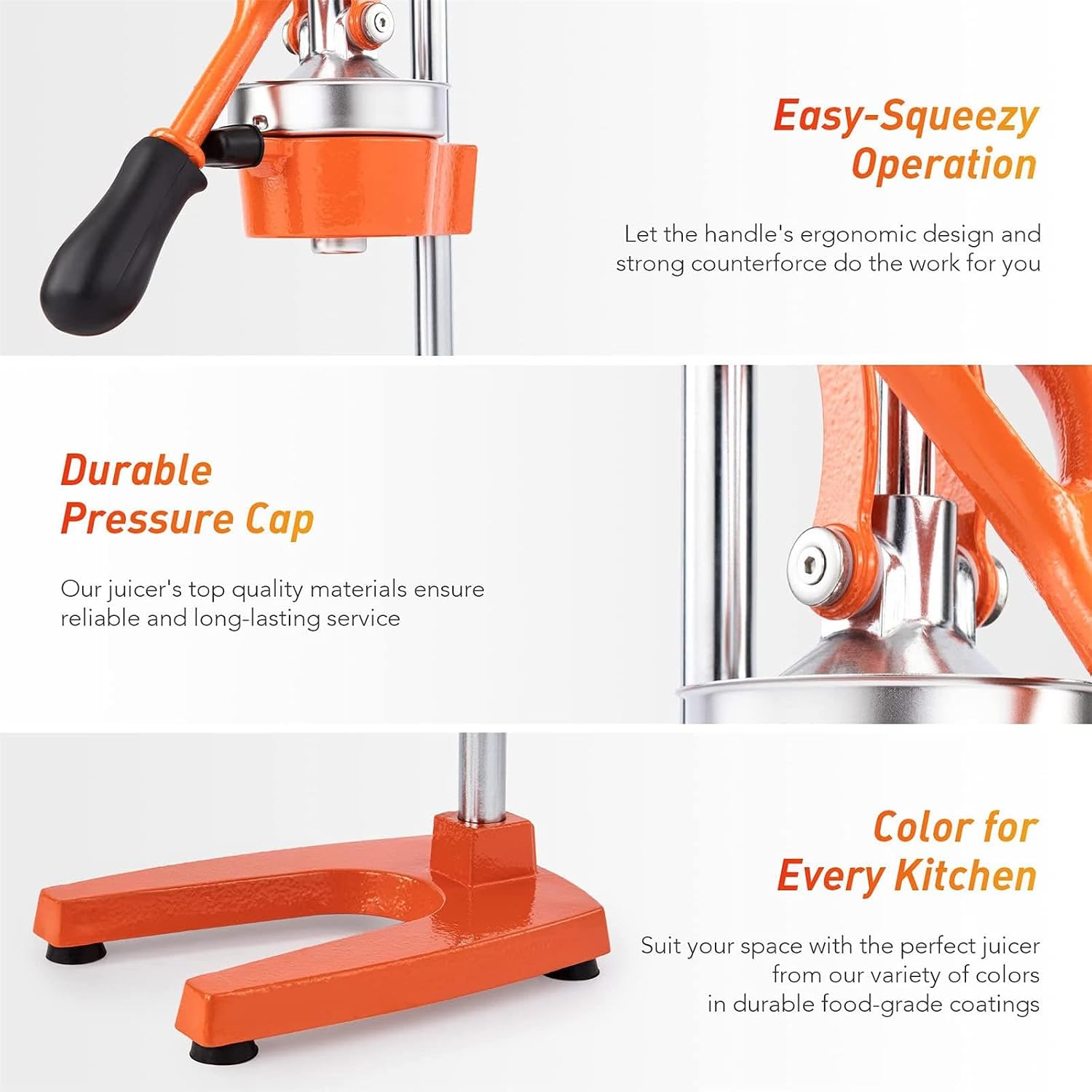 Hand Press Juicer Machine, Manual Orange Juicer Professional Citrus Juicer, Commercial Lemon Squeezer and Orange Crusher, Easy to Clean