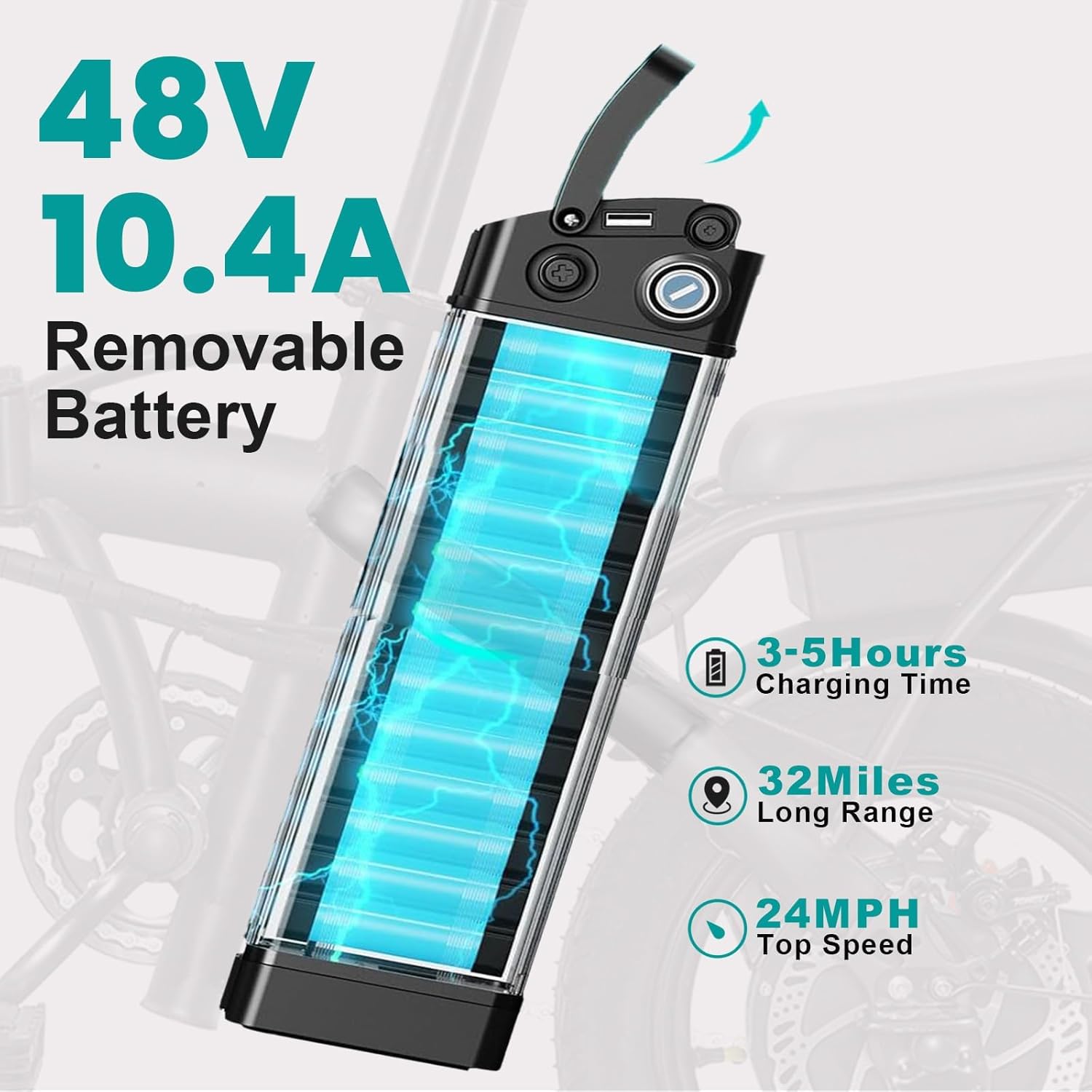 Electric Bike for Adults and Teens, 560-740W Motor, 20-25MPH Compact Commuter Folding Ebike, 32 Miles Range, 48V 10Ah Battery, 3-Level Pedal Assist, 14' Foldable Electric Bicycle, UL 2849 Certified