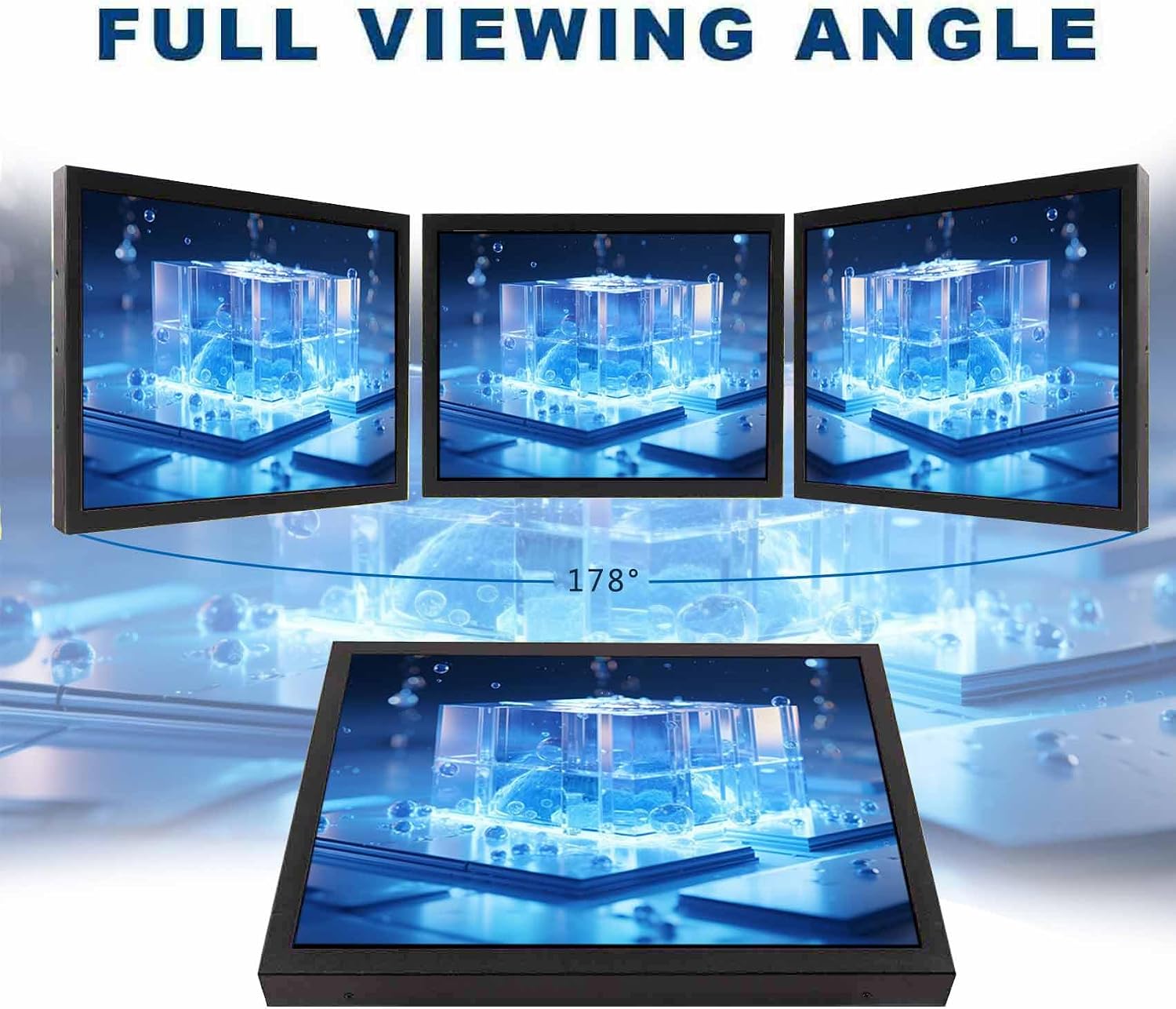 VSDISPLAY 15 Inch 1024x768 IPS LCD Monitor 4:3 Aspect Ratio Display with Metal Housing,Supports VGA/DVI Input,for Industrial/Gaming Extra Monitor