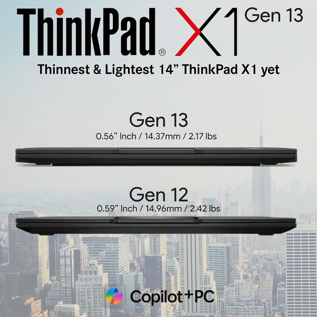 Lenovo Gen 13 ThinkPad X1 Carbon Touchscreen Laptop with Intel Ultra 7 255U Processor, 14' WUXGA 100% sRGB, 32GB DDR5 RAM, 1TB NVMe Performance SSD, FHD+ IR+ RGB Camera, and Windows 11 Pro