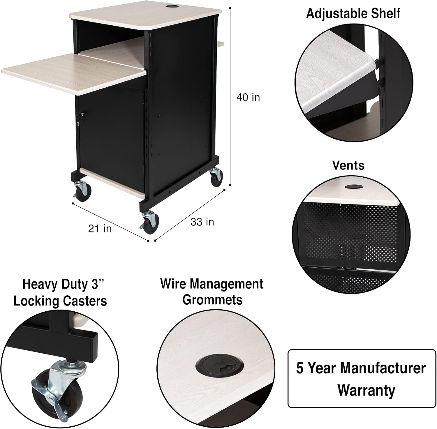 OEF Furnishings Jumbo Presentation Cart