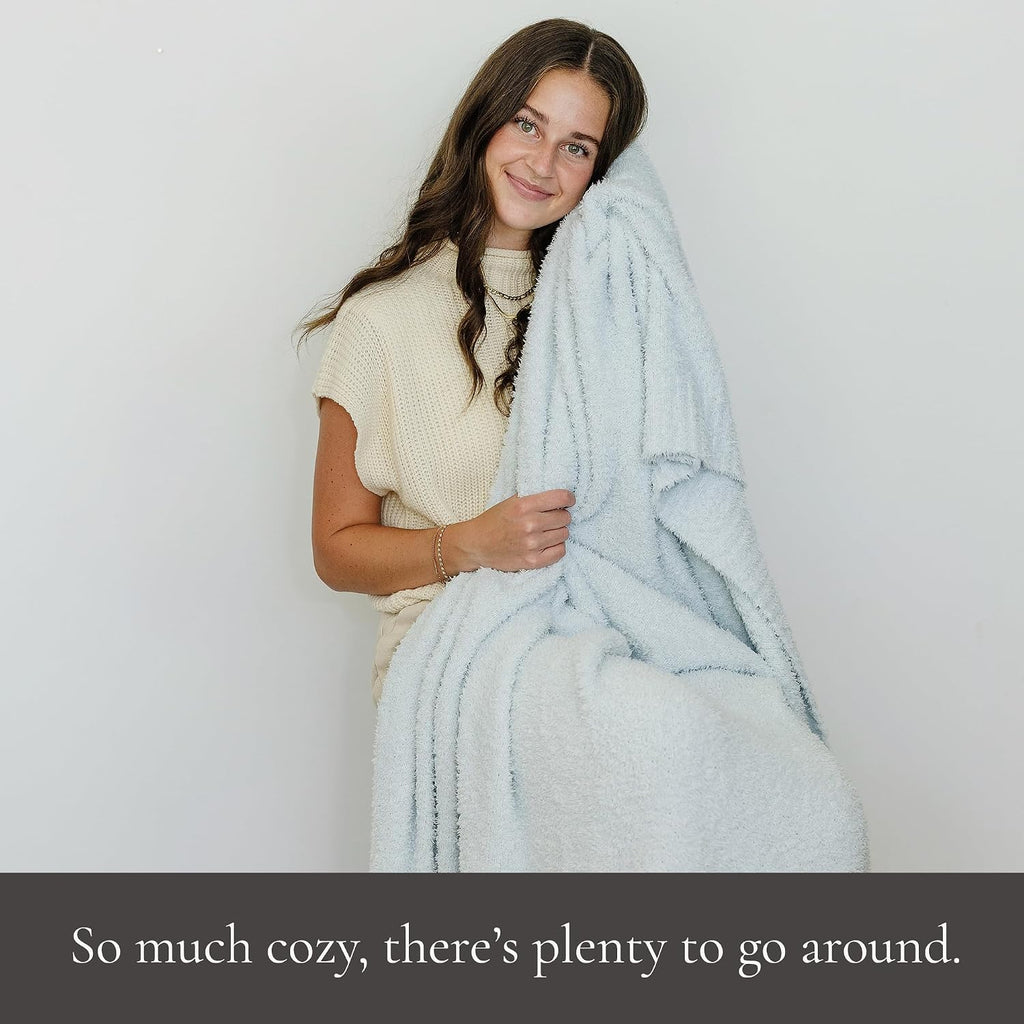 SARANONI Bamboni Luxury Throw Blanket | Oversized Super Soft Plush Home Decorative Comfy Blankets for Couch or Bed | Sky Blue - X-Large 60' x 80'