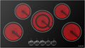 GASLAND 36 Inch Electric Cooktop, 8200W Drop-in Radiant Glass Stove Top CH90BS with 5 Burners, 220V Ceramic Electric Stovetop, 7 Power Levels, Mechanical Knob Control, Hot Warning, Hard Wire