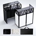 RDCMKL DJ Table Stand Portable booth, Foldable DJ Stand, Heavy-Duty Adjustable Height DJ Facade Booth, Easy to Assemble, Stylish, Convenient to Store and Transpor