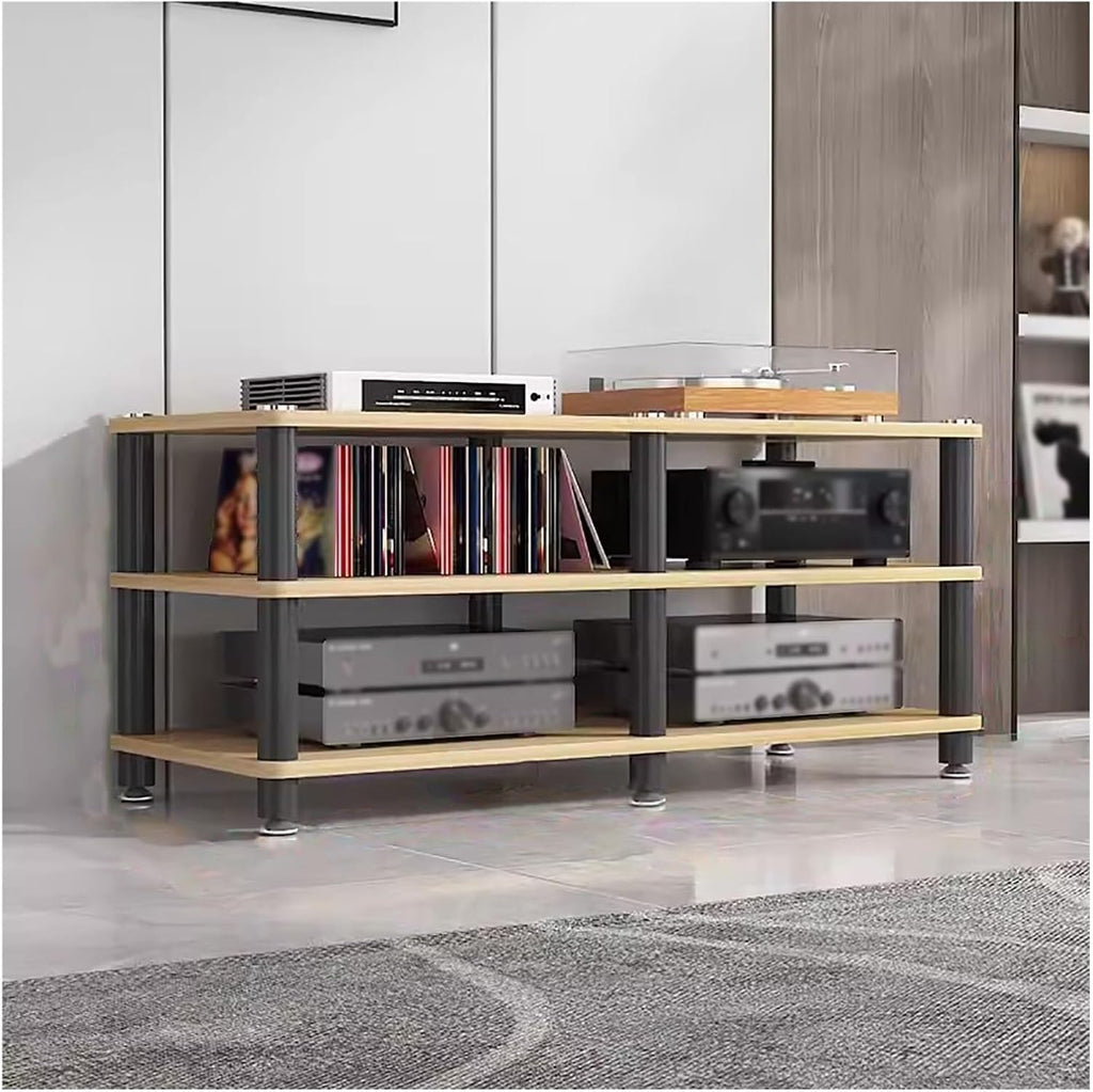 Audio Video Equipment Tower Rack, Stereo Cabinet, Turntable Receiver Stand, Home Office Media TV Component Storage Unit