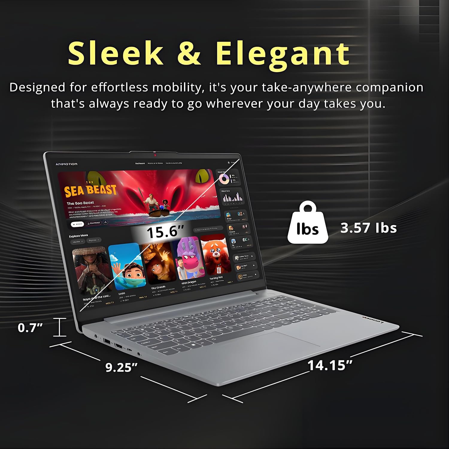 Lenovo Ideapad Slim 3 Laptop for Student & Business with Microsoft Office, Backlit Keyboard, AMD Ryzen 5 5625U (Beats i7-1260U), 15.6' FHD Display, 16GB RAM, 512GB SSD, Windows 11 Pro, WOWPC USB