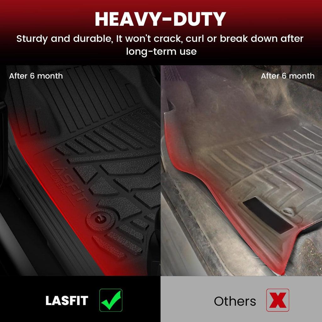 LASFIT Floor Mats for Hyundai Santa Cruz 2026 2025 2024 2023 2022, Custom Fit TPE All Weather Floor Liners 1st & 2nd Row Car Mats Accessories for Hyundai Santa Cruz 2022-2026, Black