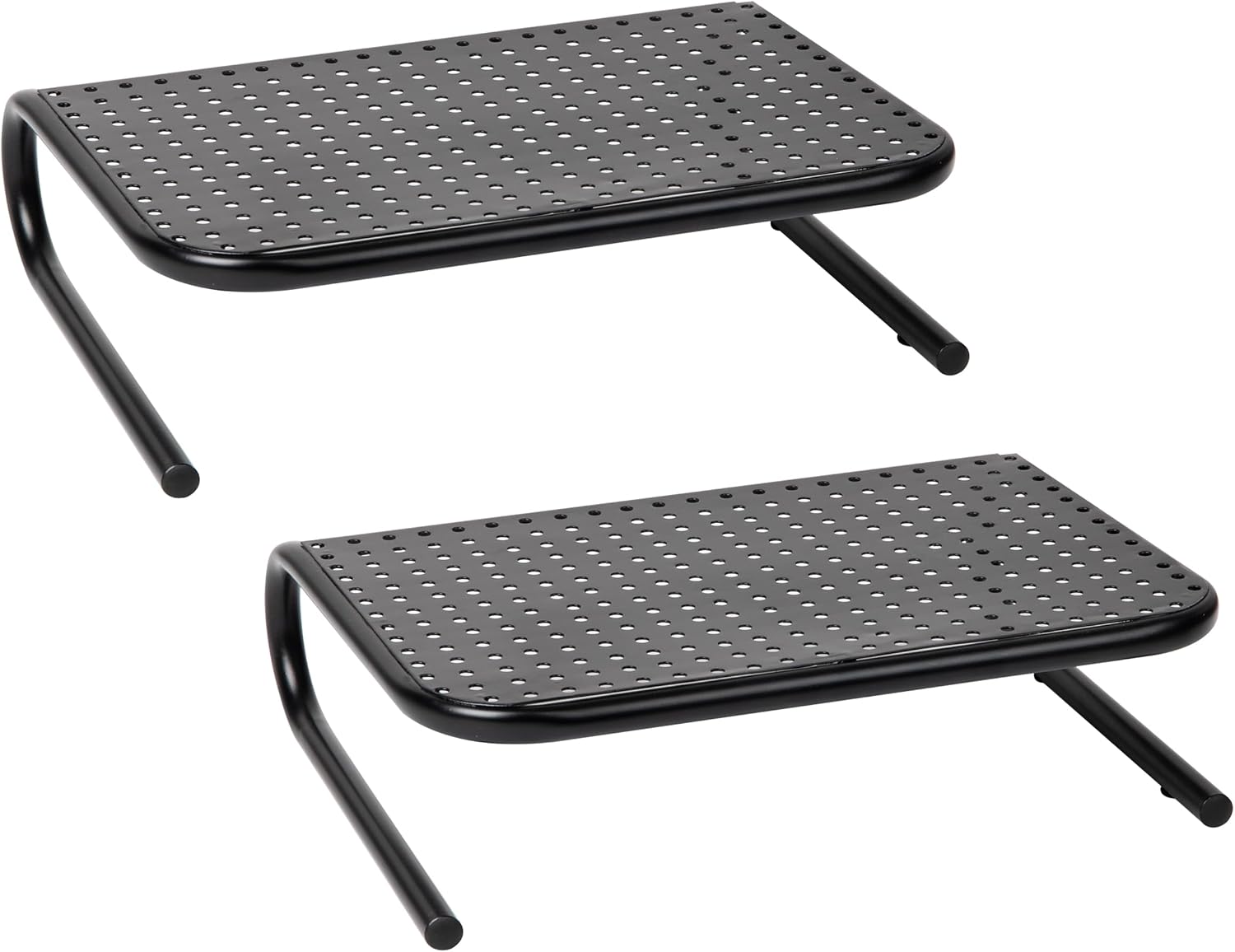 Mind Reader Monitor Stand, Ventilated Laptop Riser, Desktop Organizer, Metal, 14.5' L x 11.25' W x 4.25' H, Black (Pack of 8)