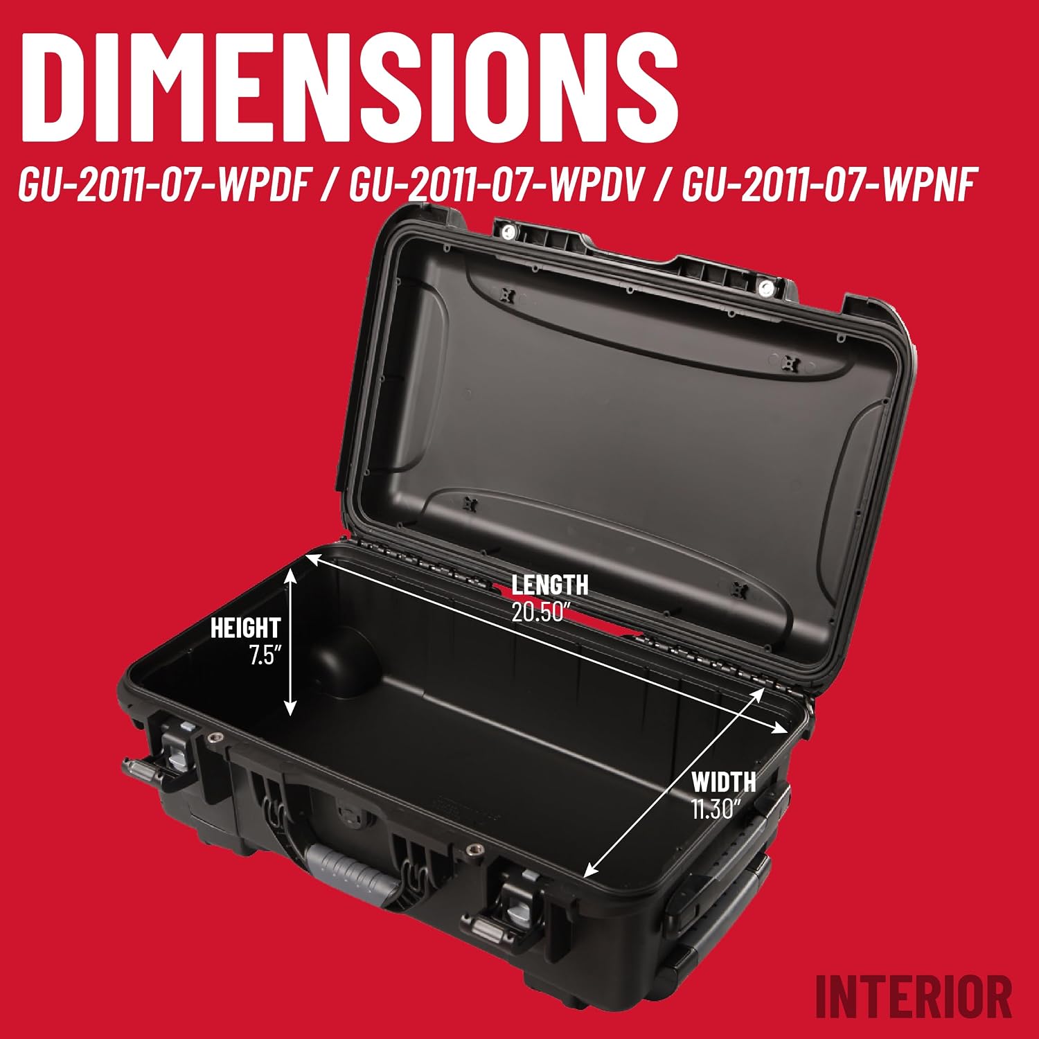Gator Cases Titan Series Waterproof Utility/Equipment Case with Divider Insert, 20.5' x 11.3' x 7.5' (GU-2011-07-WPDV)