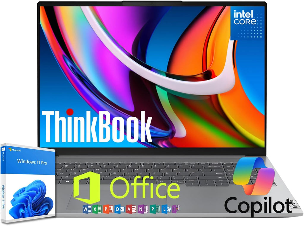 Lenovo ThinkBook 16 G6 Laptop for Business and Student, Microsoft Office Web App, 16' WUXGA Anti-Glare Screen, Intel Core i5-13420 (Beat Intel Core i7-1365U), 32GB DDR5 RAM, 1TB SSD, Windows 11 Pro