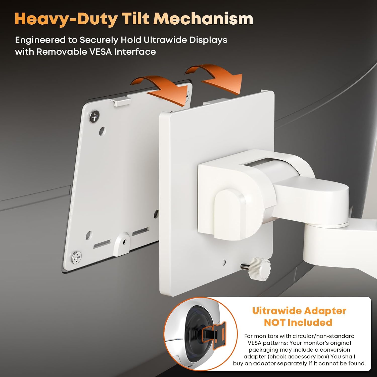 PUTORSEN 17-49'Premium Aluminum Heavy Duty Dual Monitor Arm for Ultrawide Screens up to 44lbs, Vertical Stacked Dual Monitor Desk Mount, Full Motion Dual Vertical Monitor Mount, VESA 75/100, White