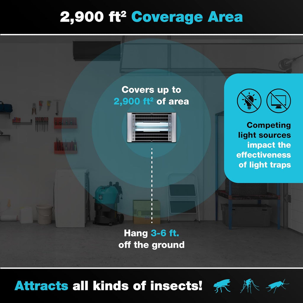 Catchmaster Vector Plasma Grilled UV Light Fly Trap Silver, Indoor Gnat Traps for House, Shatterproof Bulbs, UV Lamp Insect Killer, Bug Catcher for Commercial Kitchen, Warehouse & Restaurant
